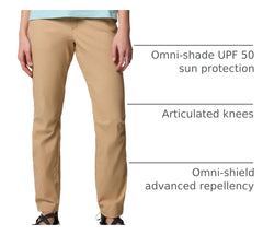 Columbia Womens Leslie Falls II Stretch Pant snap-hem adjusts length for boot compatible fit.