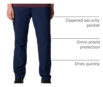Columbia womens Leslie Falls II Stretch Pant waist area emphasizes secure comfortable fit