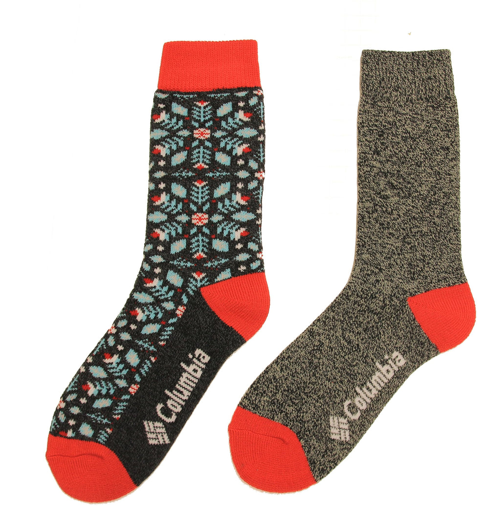Columbia women's midweight thermal polarize sock in black showcasing arch support for daily comfort.