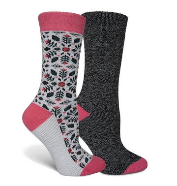 Columbia women's midweight thermal polarize sock in grey and black, providing warmth and a secure stay-up fit.