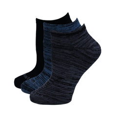 Columbia Women's No Show Socks 3-pack in Black/Sea Wave for moisture-wicking comfort during workouts