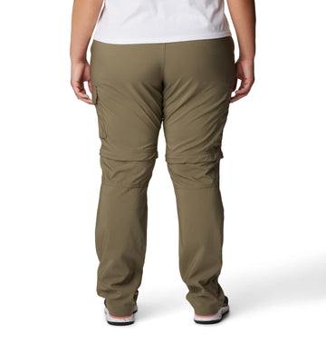 Columbia Women's Silver Ridge pant zip-off legs demonstrated for quick transition from pants to shorts
