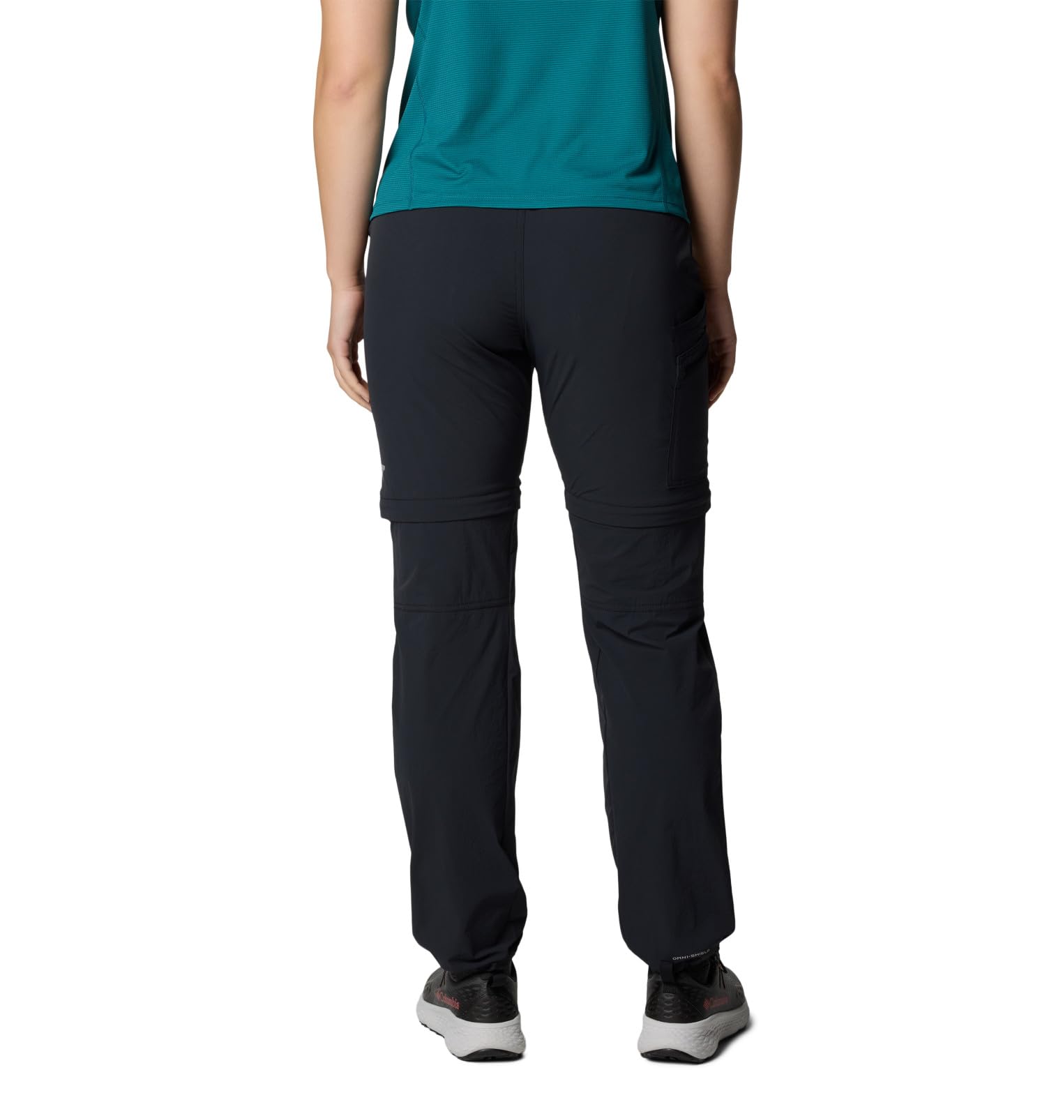Columbia Summit Valley Convertible Pant zip-off leg demonstrates easy transformation for changing conditions