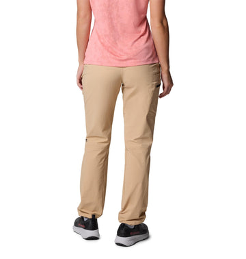 Columbia Women's Summit Valley Pant II Canoe side view highlighting multiple pockets for essentials.