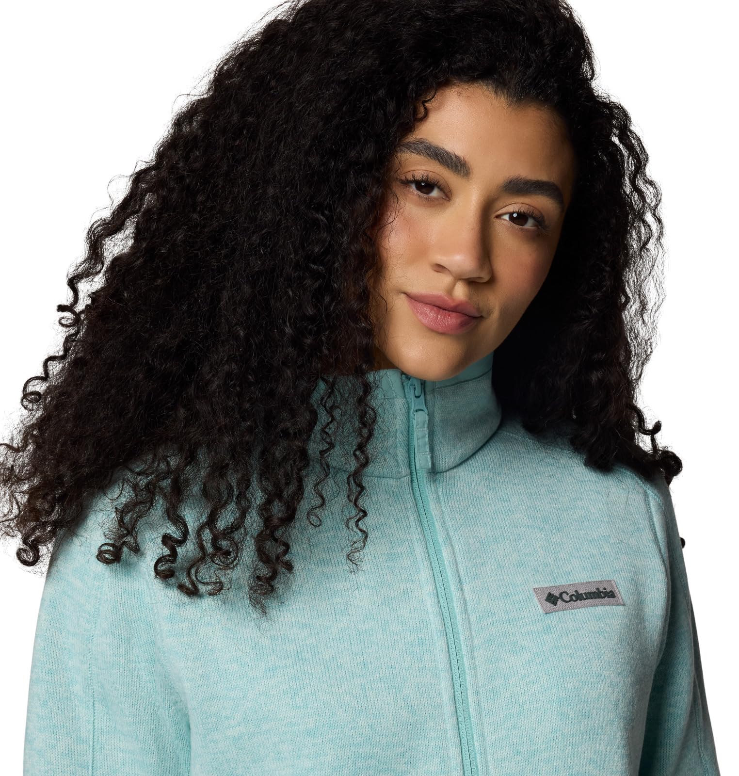 Columbia full-zip front view shows easy-wear fleece for layering.