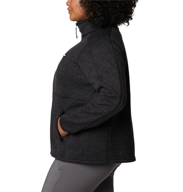 Columbia Women's Sweater Weather II fleece jacket casual style look with jeans.
