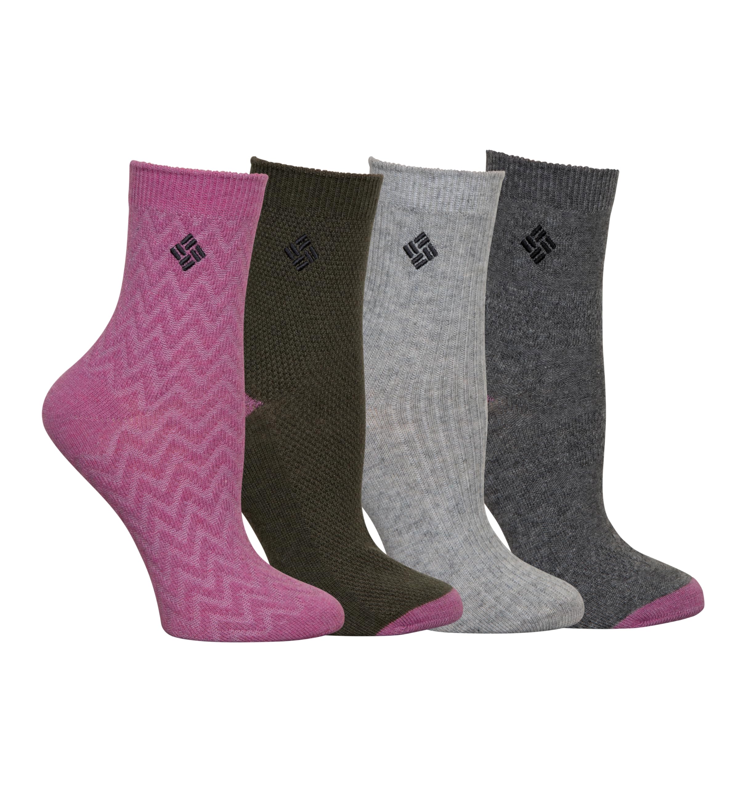 Columbia women's textured anklet socks in berry color, soft fibers for moisture-wicking comfort.