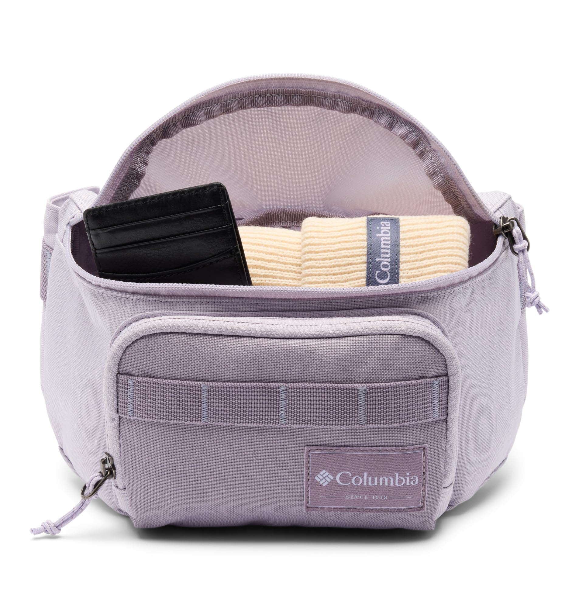 Columbia Zigzag II hip pack daisy-chain pocket for quick access.