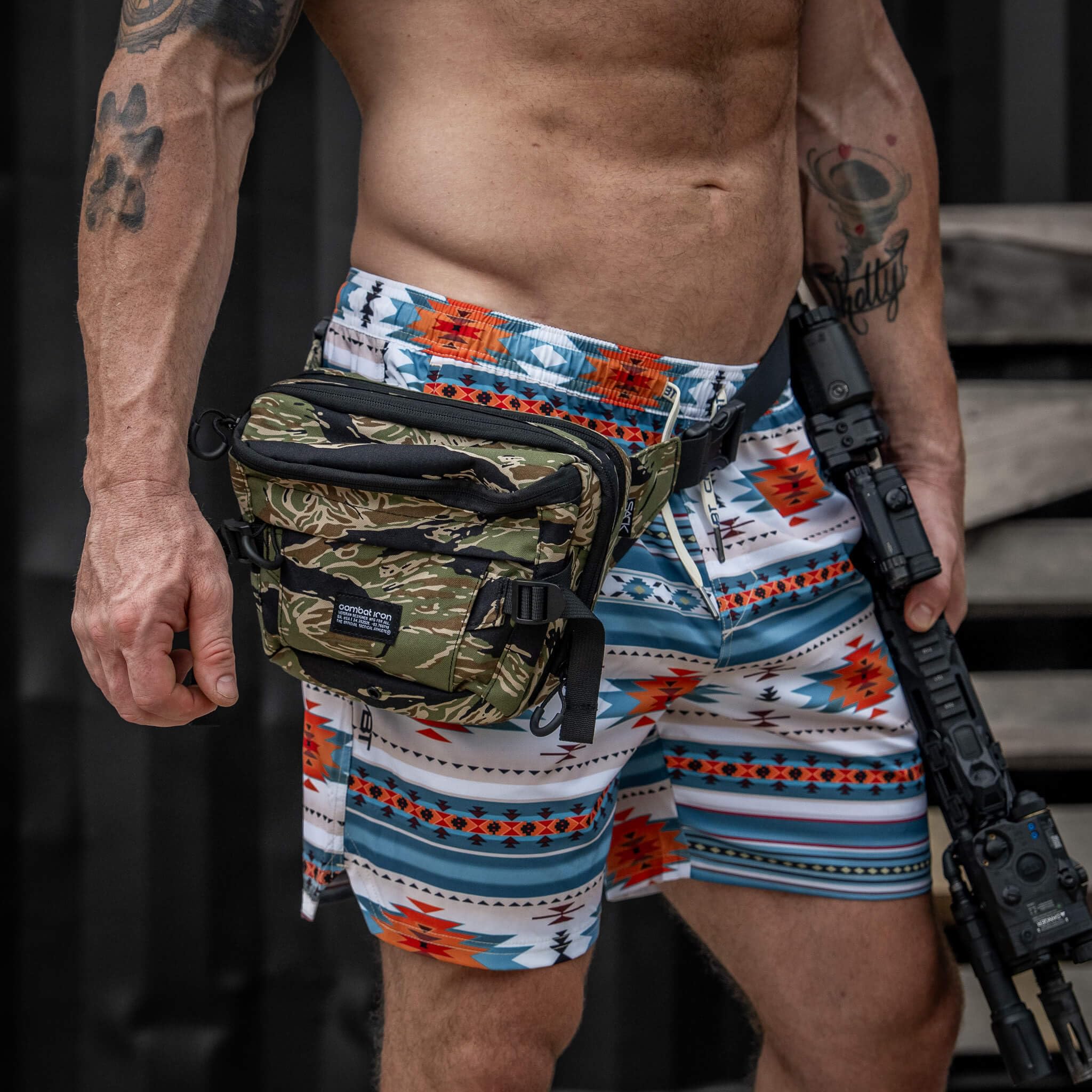Combat Iron Nomad Recon exterior pocket layout enables quick access to essentials.