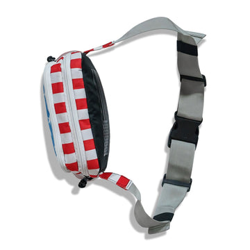Combat Iron fanny pack with outer carry loops for versatile, on-the-go wearing.