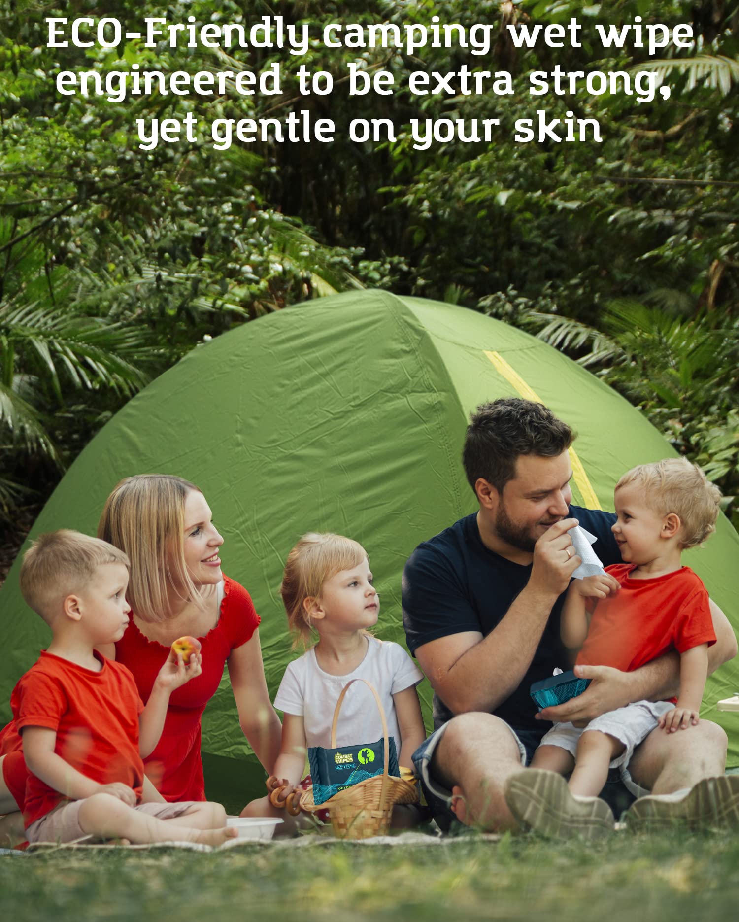 COMBAT WIPES ACTIVE individually folded pack for easy single wipe use.