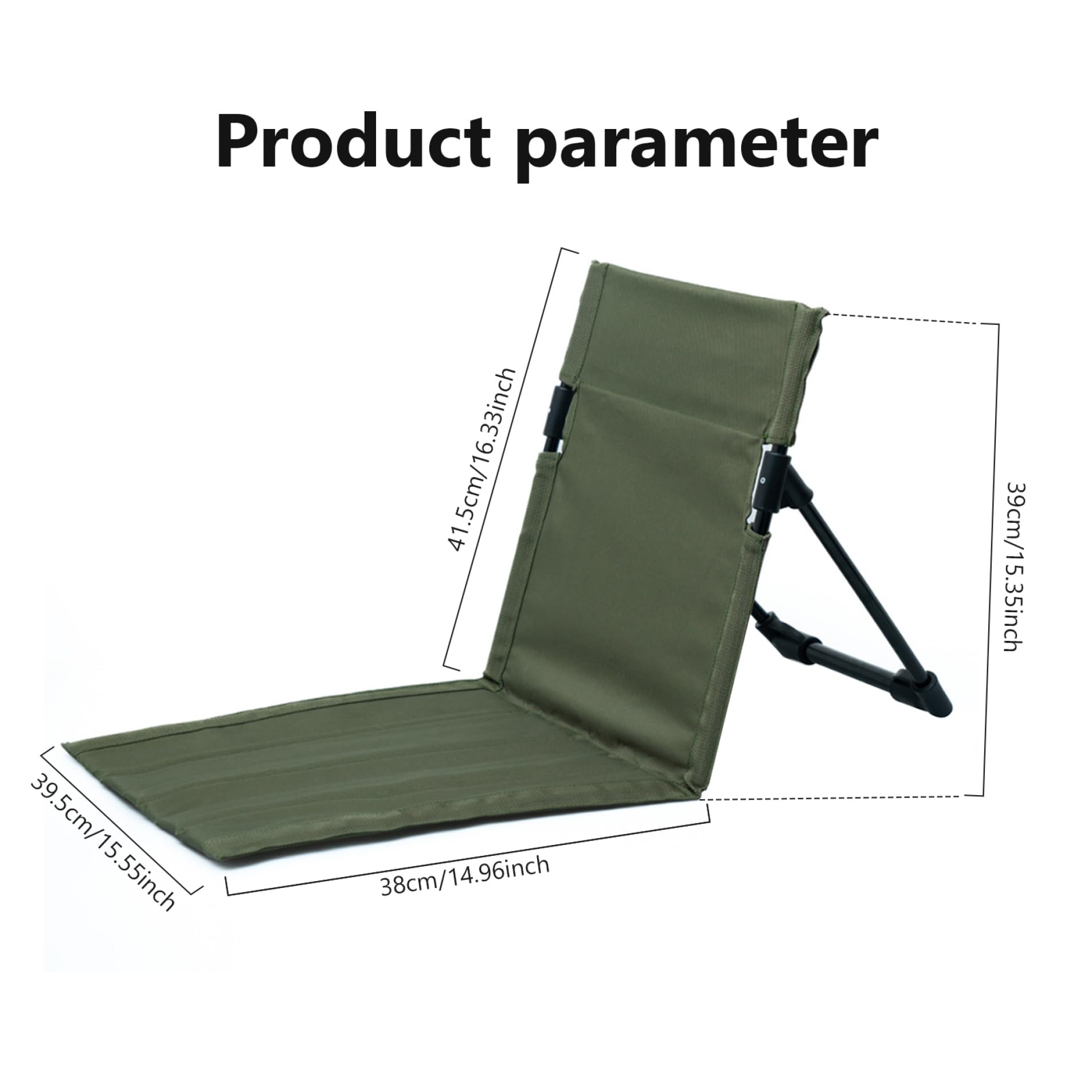 Comebachome foldable beach chair dark green folded for compact travel