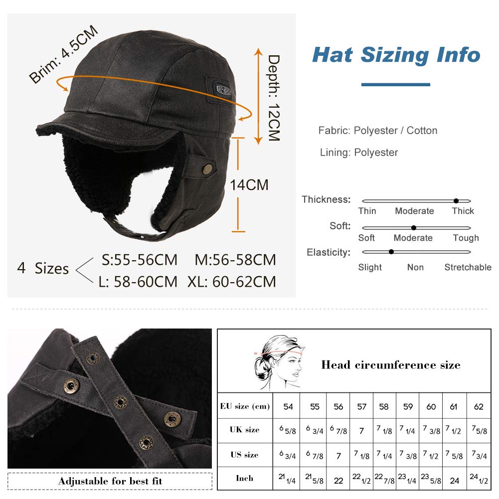 Comhats Aviator Hat earflaps-up roll-up shows versatile styling for mild weather.
