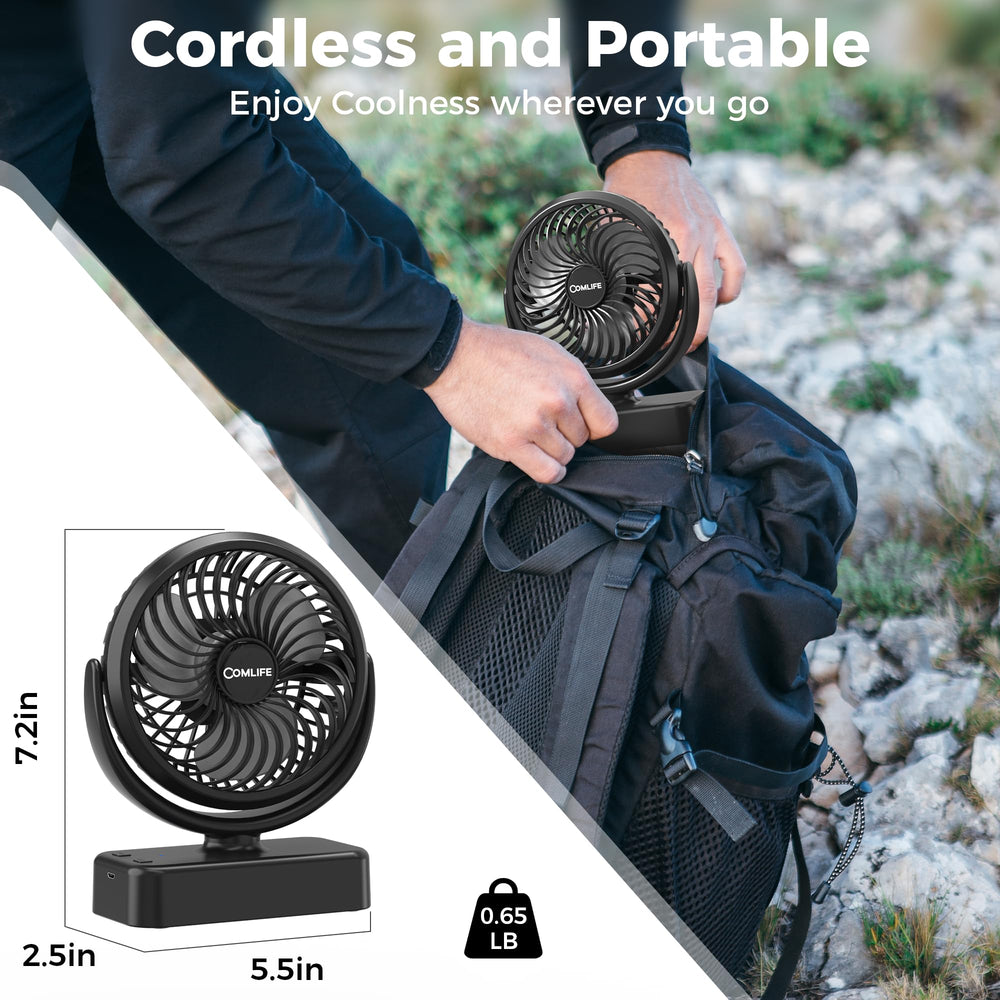 COMLIFE 3in1-camping-fan demonstrates cooling, lighting, and aroma diffusion for outdoors.