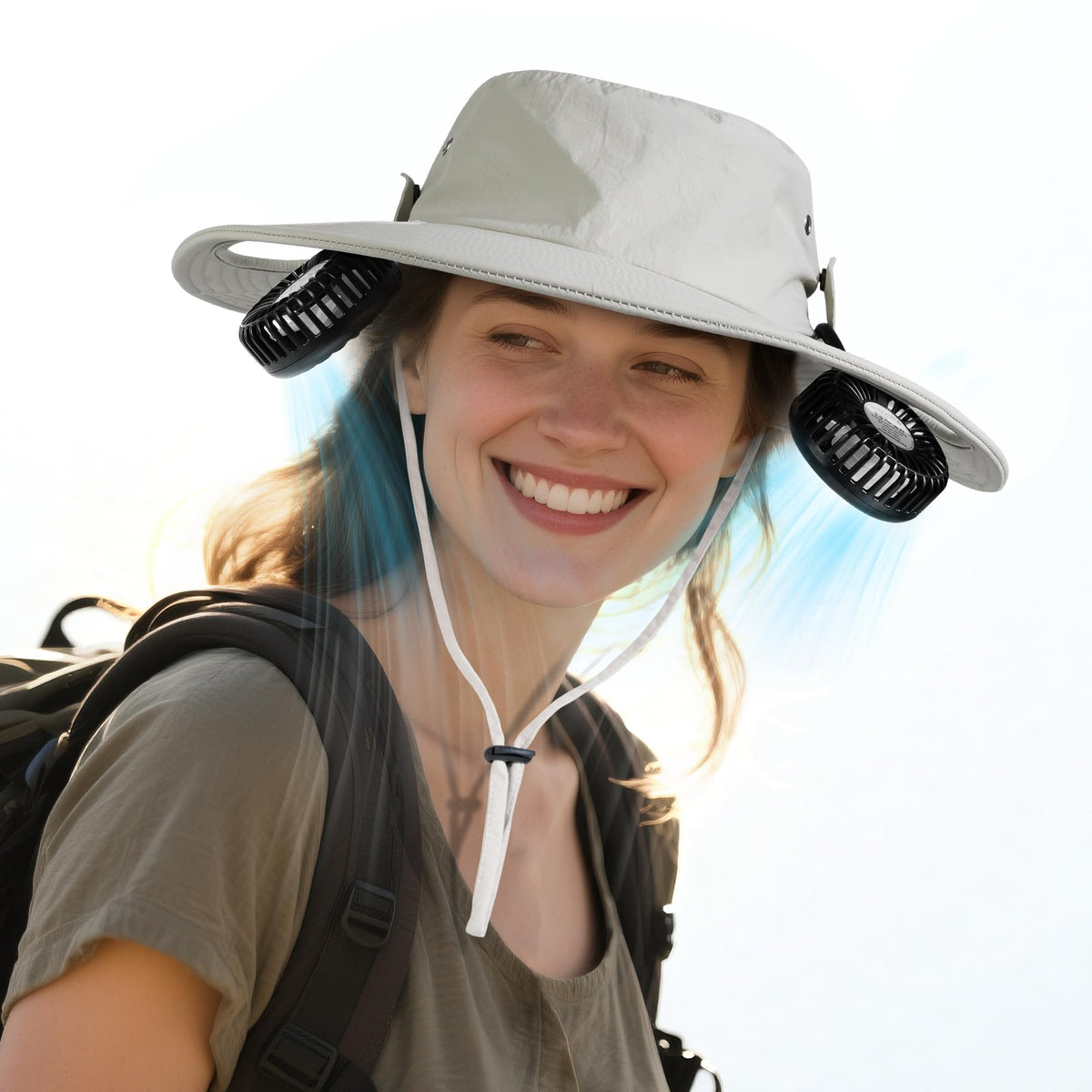 COMLIFE cooling sun hat front view with wide brim for shaded comfort on sunny days.