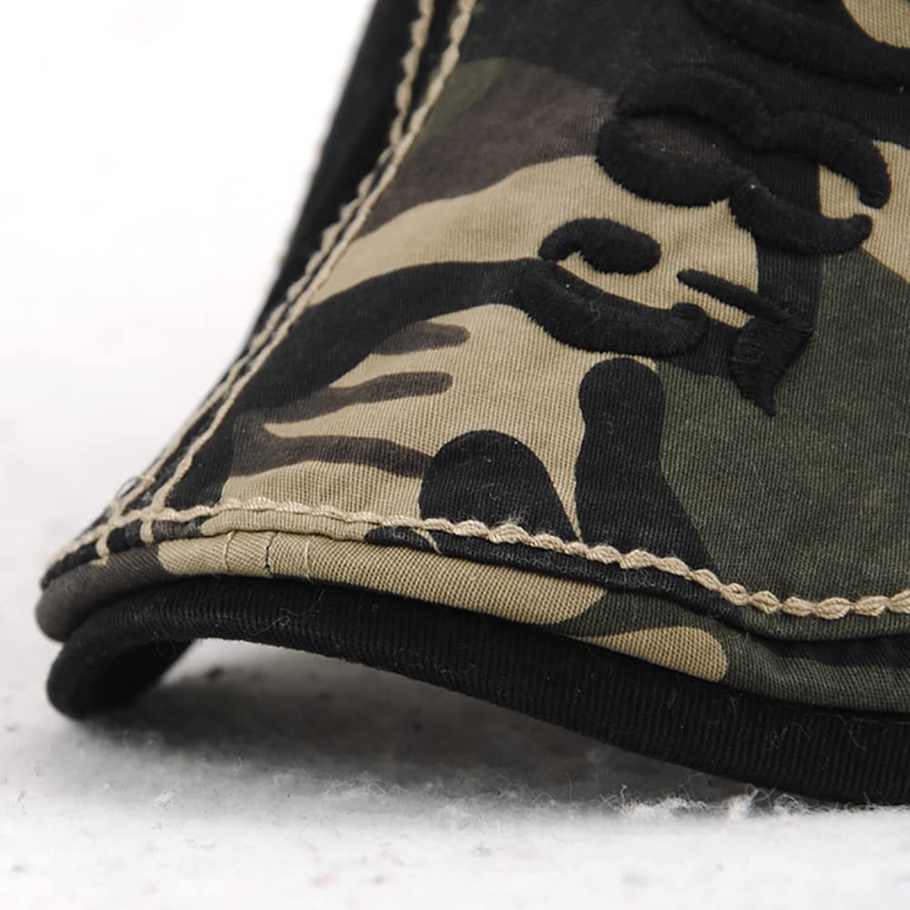 Close-up of 100% cotton camouflage patchwork fabric