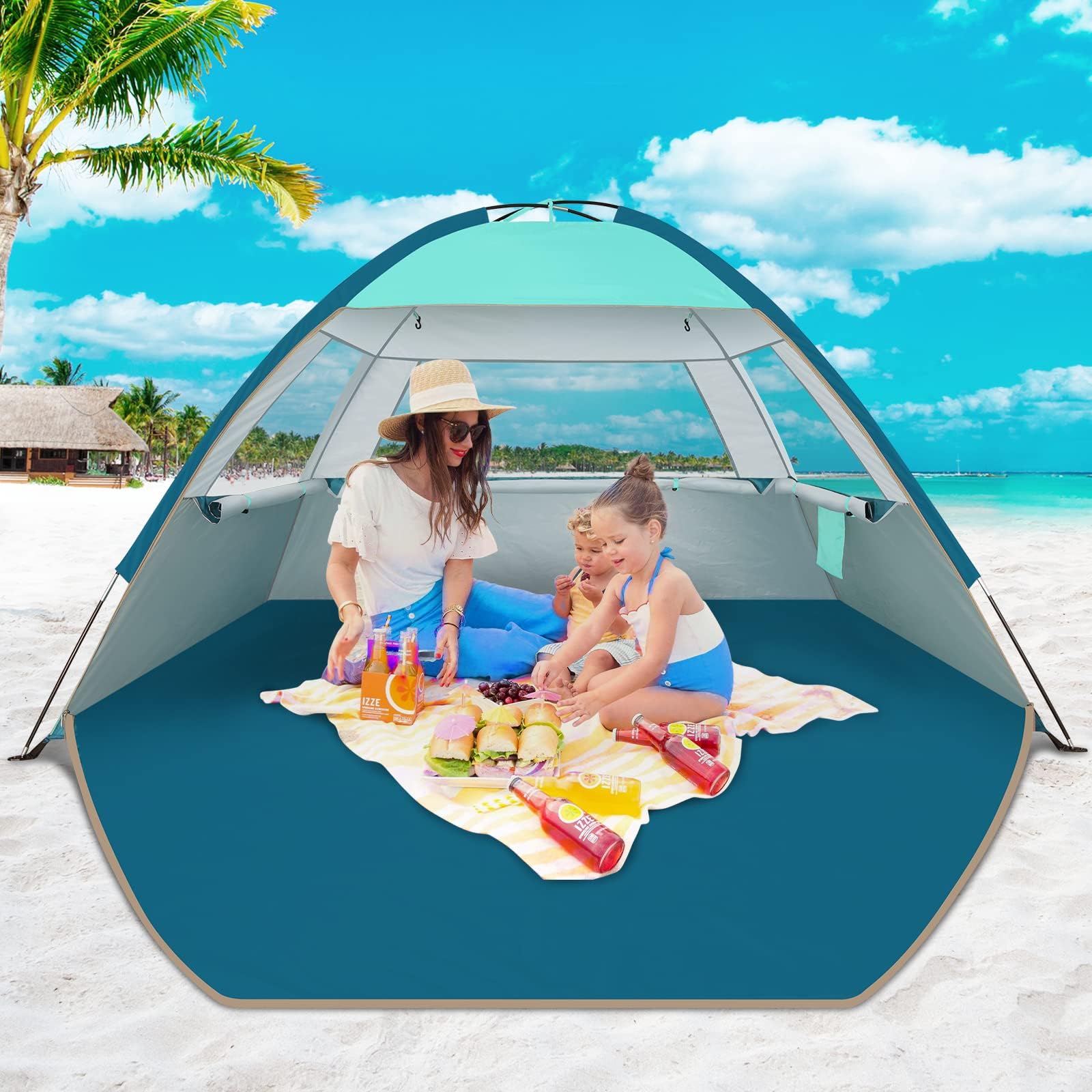 COMMOUDS beach tent easy setup for quick shade on the go