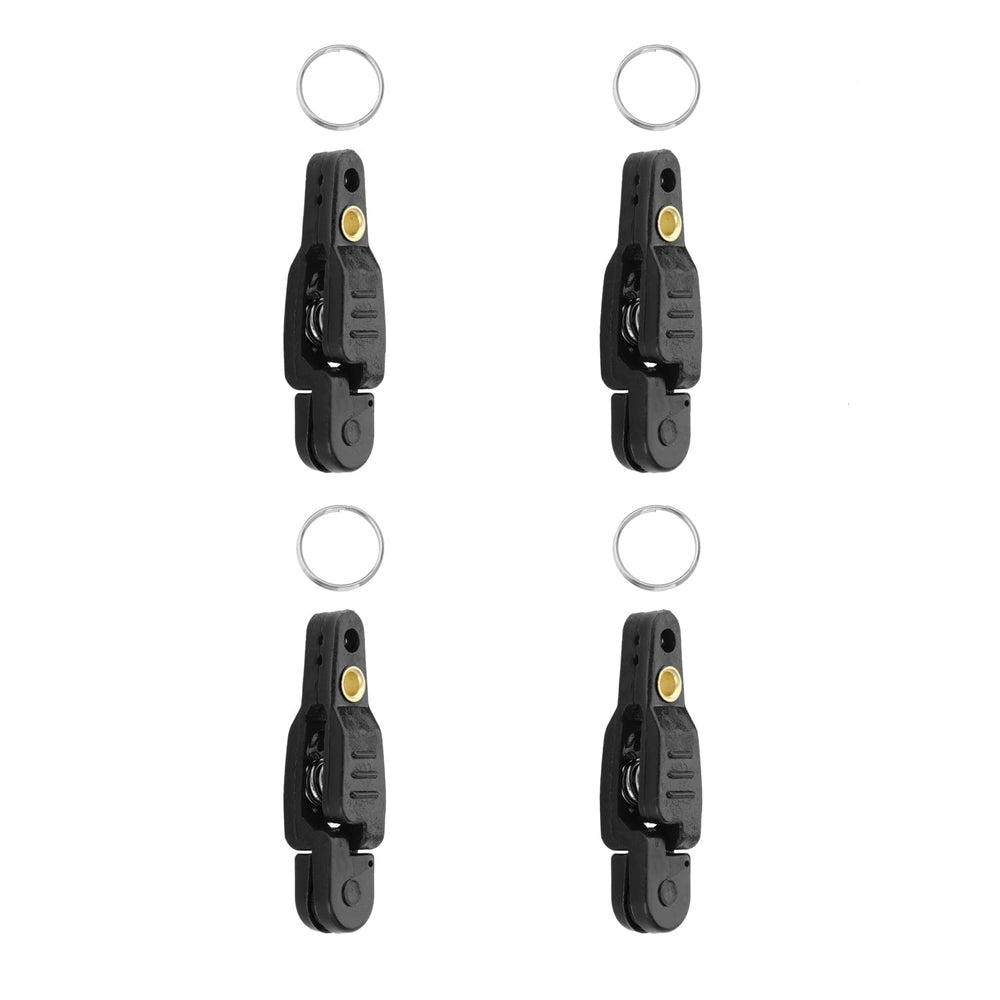 Compact portable design of black snap release clips