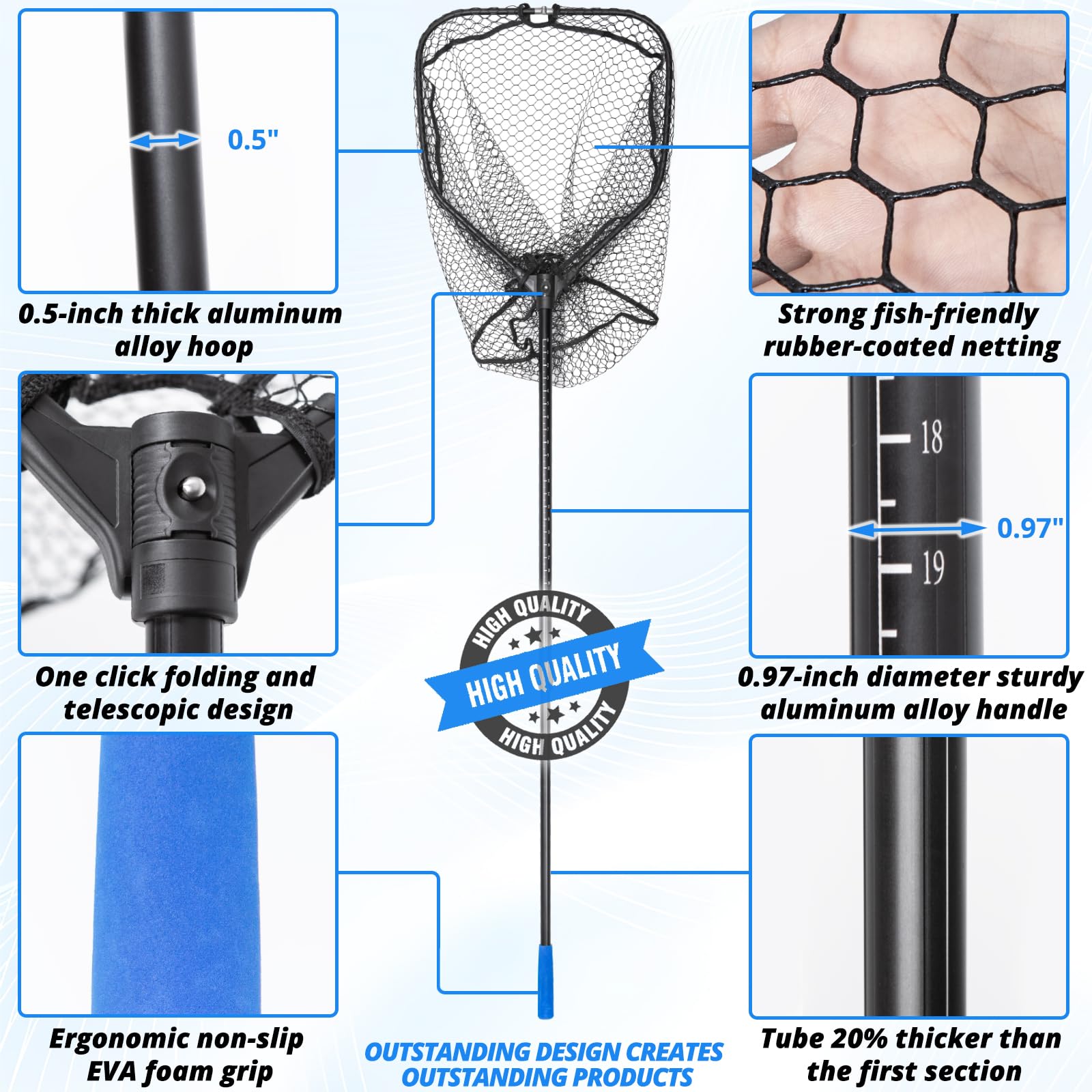 Compact storage size of 36.5 x 10 inches when folded