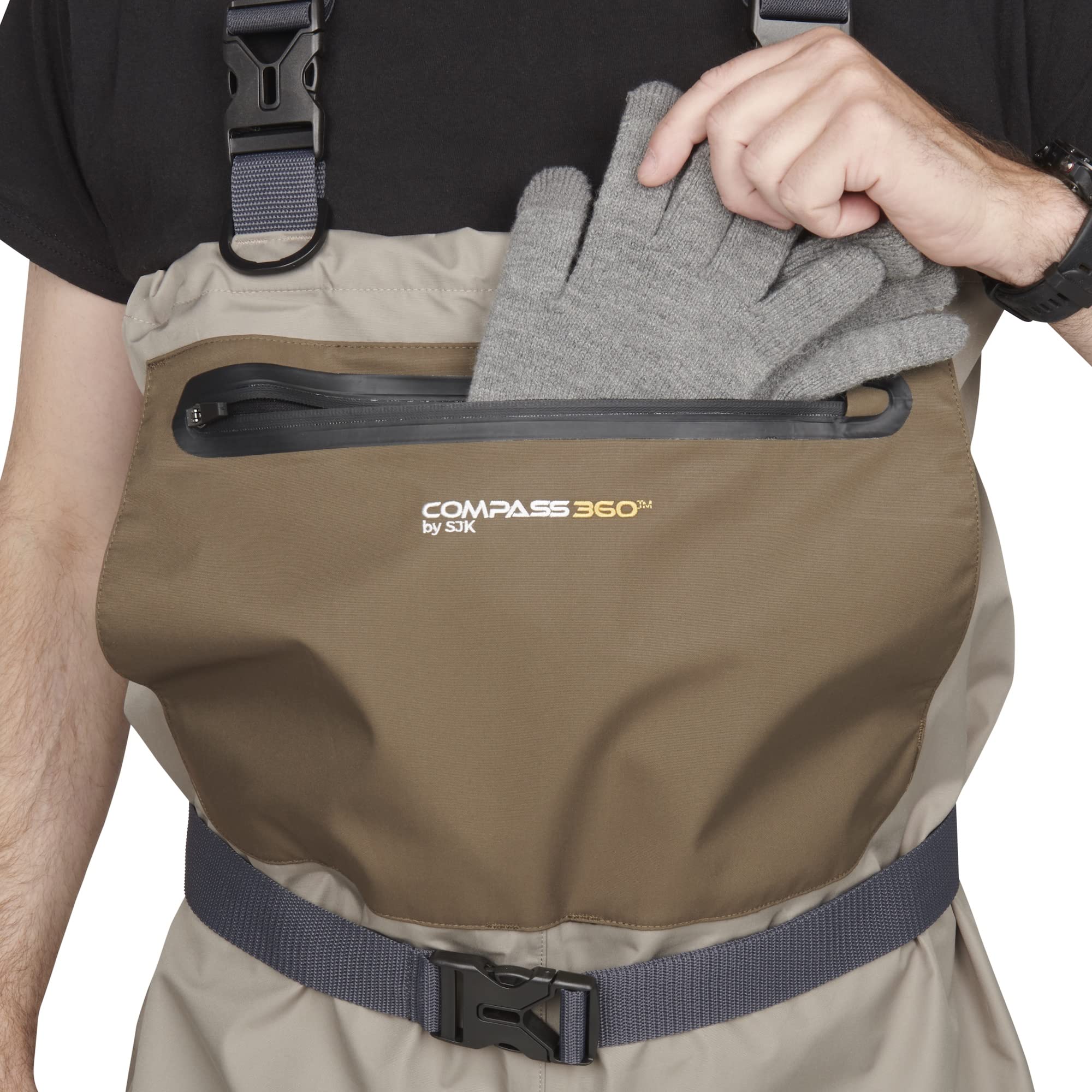 Compass 360 Stillwater II khaki wader 4-layer breathable fabric for dryness