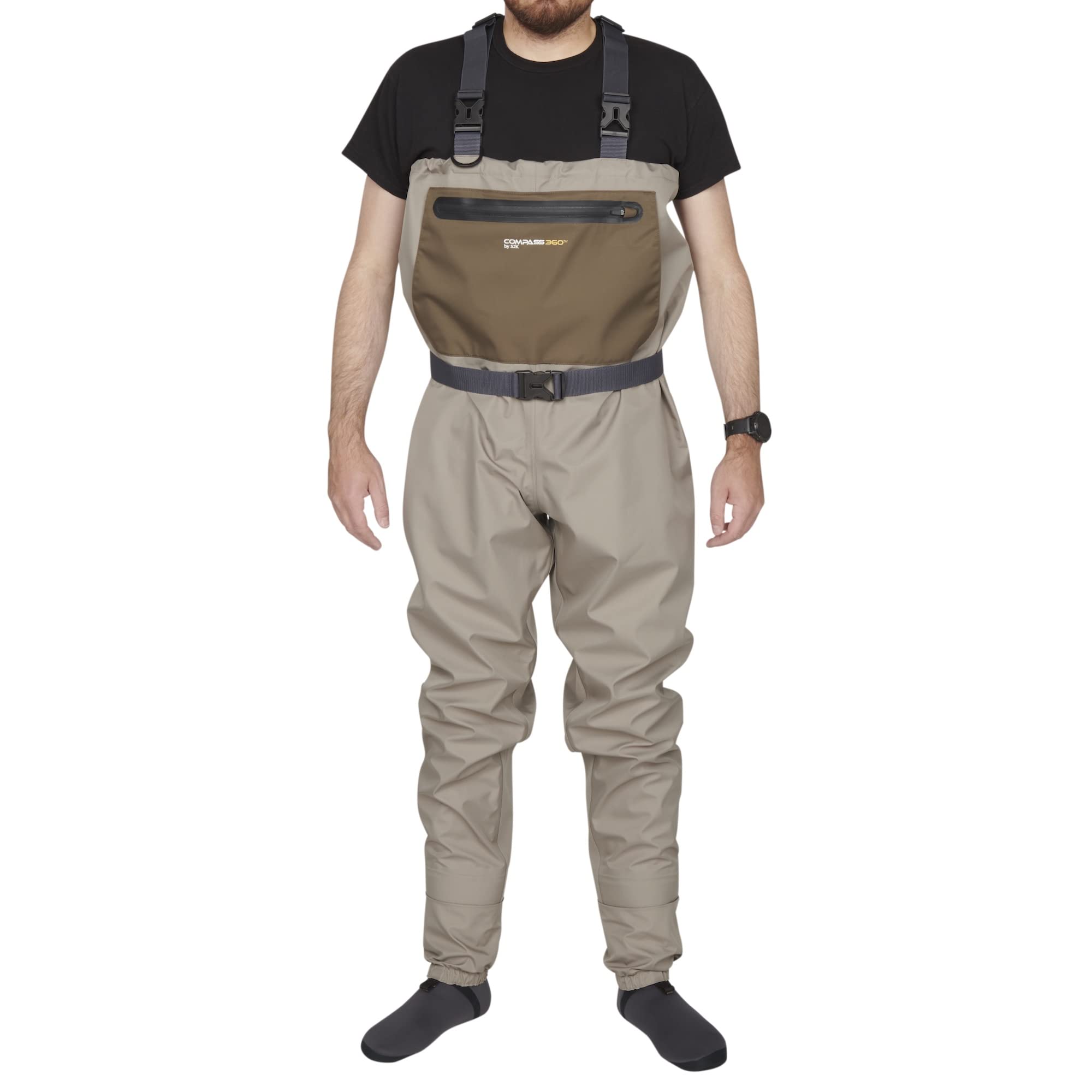 Compass 360 Stillwater II khaki wader side-entry hand warmers for cold mornings