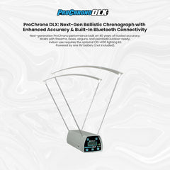 Competition Electronics ProChrono DLX digital display shows clear velocity readouts.