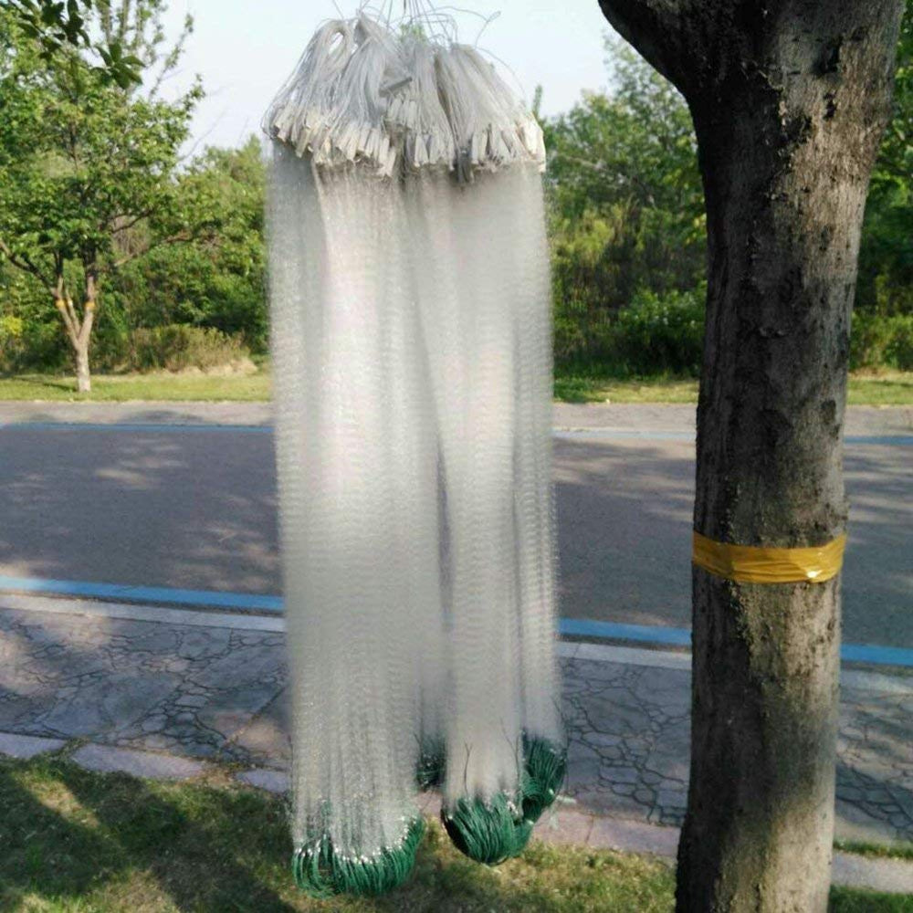 Complete 1m x 20m 3-finger fishing net ready for use