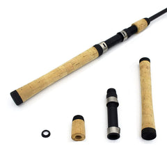 Composite cork spinning rod handle close-up