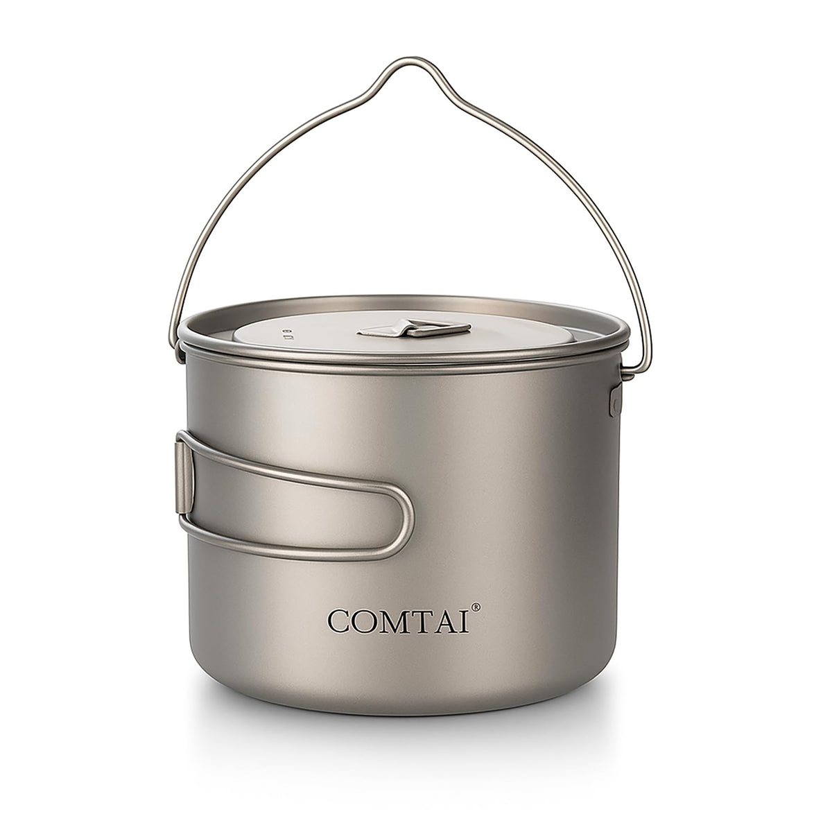 COMTAI 1100ml titanium pot with lid ready for portable camp cooking on the trail