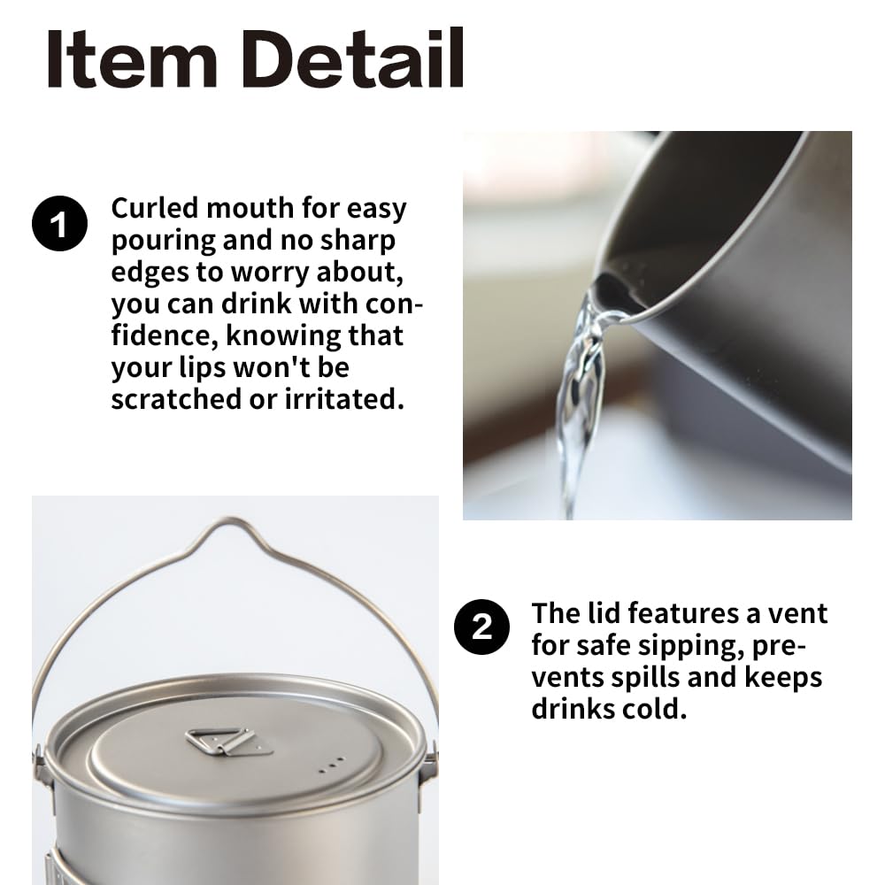 COMTAI titanium pot with smooth surface showing easy-to-clean design