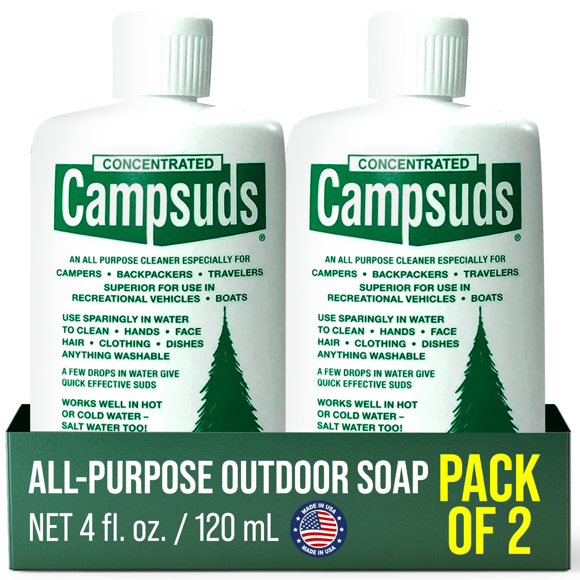 CONCENTRATED CAMPSUDS Sierra Dawn outdoor soap bottle for camping dishes and clothes cleaning