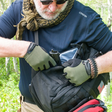 Condor Ambidextrous Sling Bag in black, back view, compact daily carry.