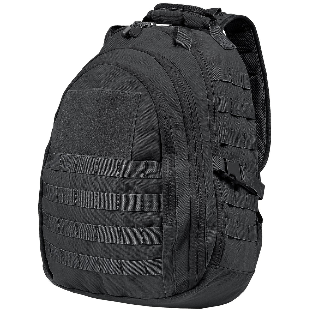 Condor Ambidextrous Sling Bag in black, front view, ideal for fast gear access.