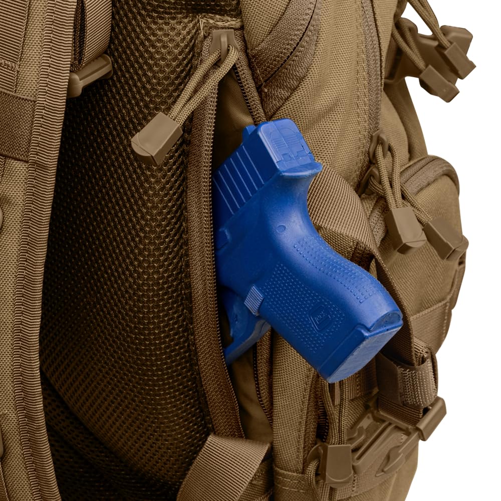 Condor Commuter Pack back zipper concealment pockets with hook-and-loop panel guard valuables.