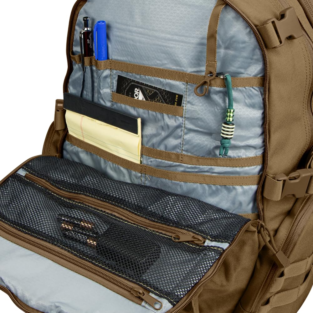Condor Commuter Pack main compartment with document sleeve keeps papers organized on the go.