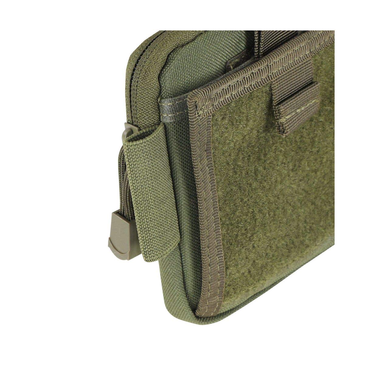 Condor Elite Annex Admin Pouch Olive Drab attached to gear demonstrates quick-access patch panel and mag compatibility