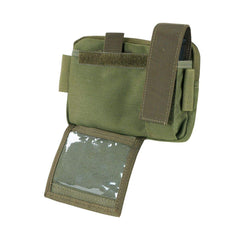 Condor Elite Annex Admin Pouch Olive Drab open interior reveals elastic pen loops and clear ID pocket