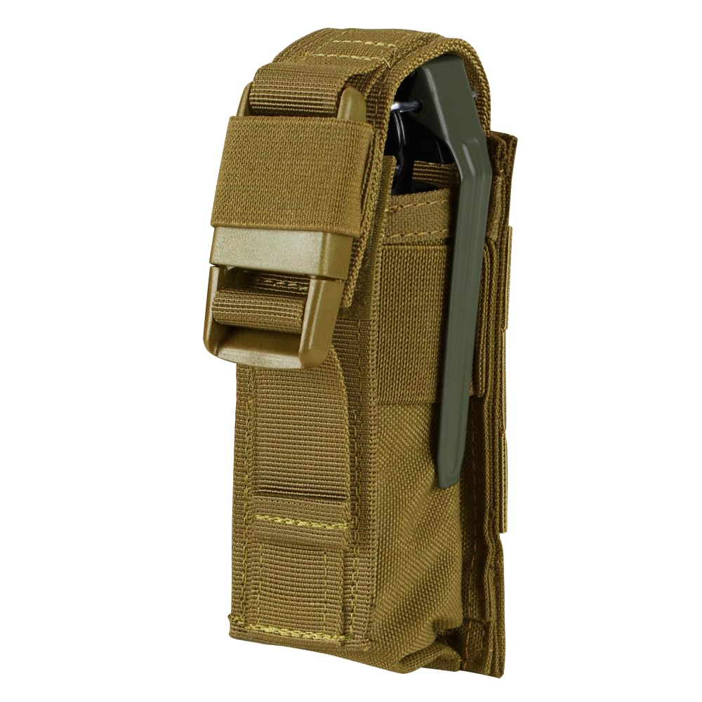 Condor Elite single flashbang pouch in Coyote Brown for quick access to gear.