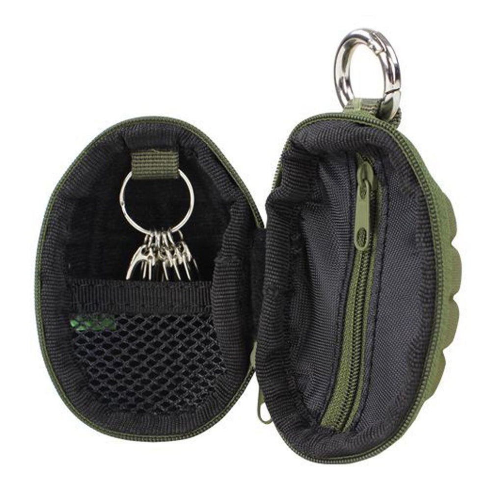 Condor Grenade Pouch Olive Drab carabiner closeup for secure, quick-access carry.