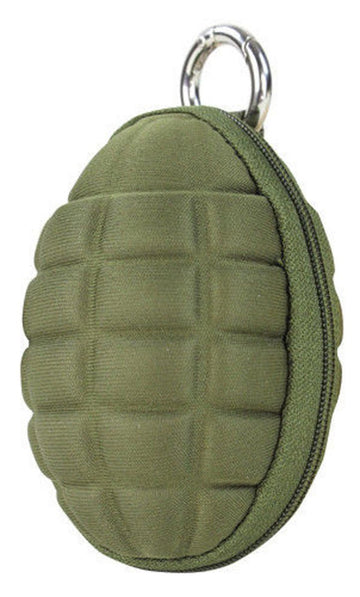 Condor Grenade Pouch Olive Drab front view with round carabiner, ideal for keys and coins.