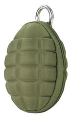 Condor Grenade Pouch Olive Drab front view with round carabiner, ideal for keys and coins.