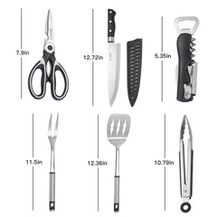 CONJGI portable camping utensils set bag open pack shows organized storage for easy camp setup
