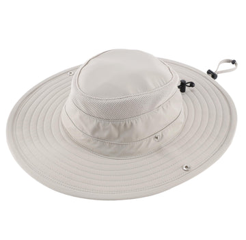 Front view showcasing wide brim shade for face and neck