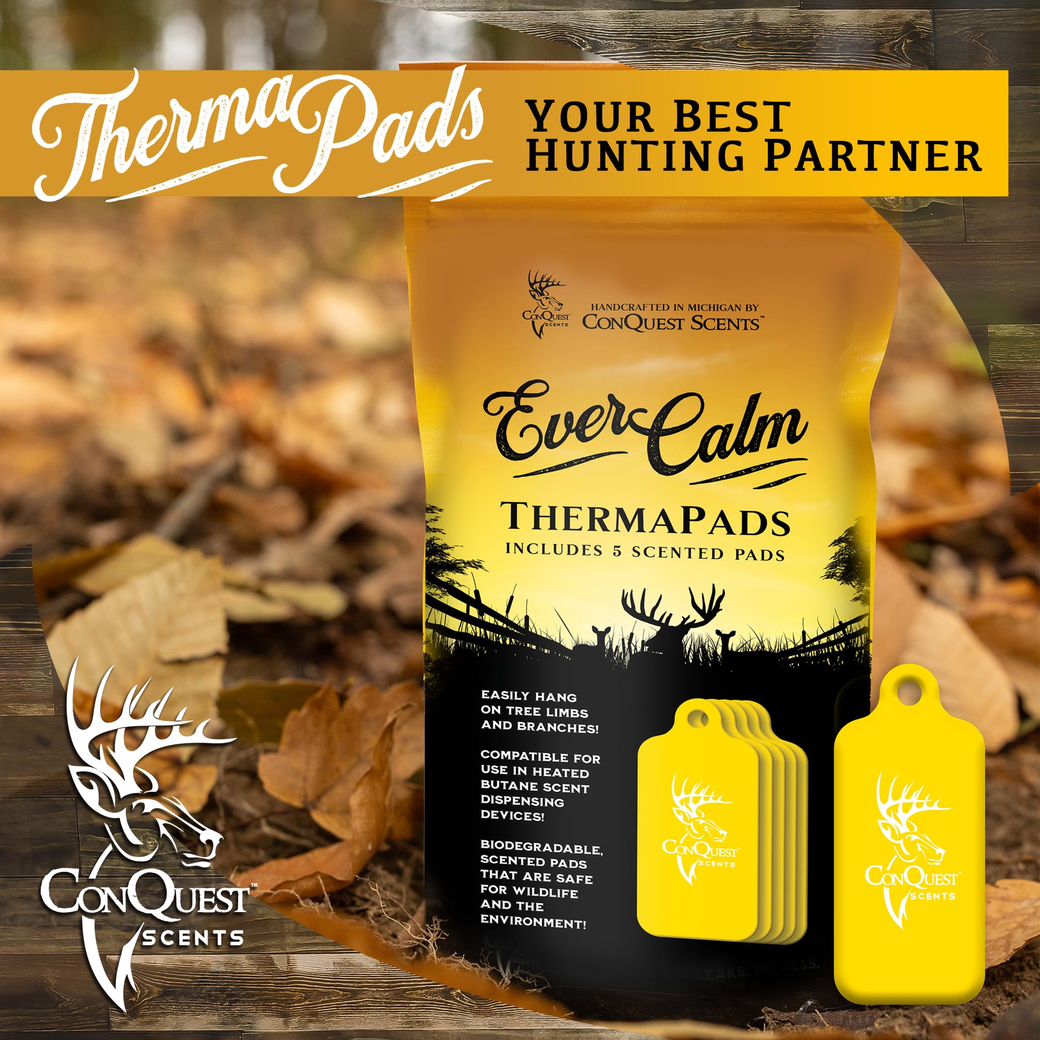 Conquest Scents EverCalm ThermaPad resealable bag keeps scent fresh between hunts