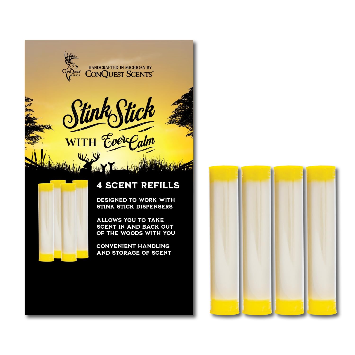 Conquest Scents EverCalm wax tubes for Stink Stick dispenser calm deer presence during hunts