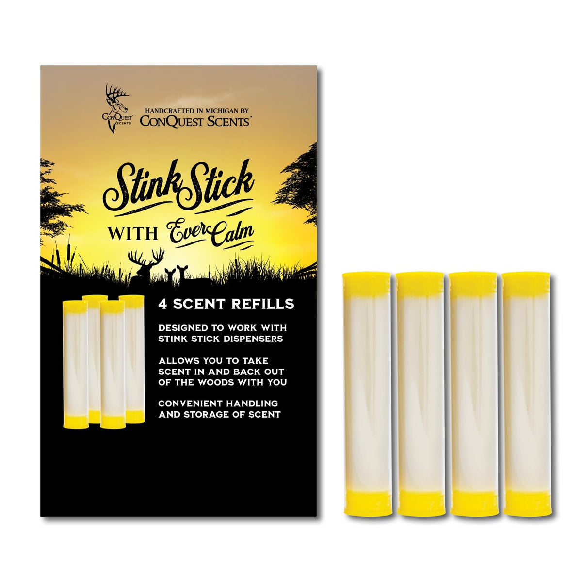 Conquest Scents EverCalm wax tubes for Stink Stick dispenser calm deer presence during hunts