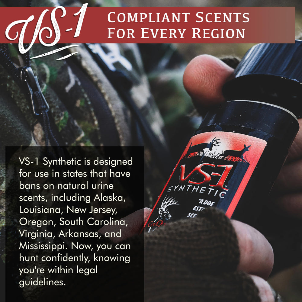 Conquest Scents Vs-1 synthetic doe estrus scent attractant in use.