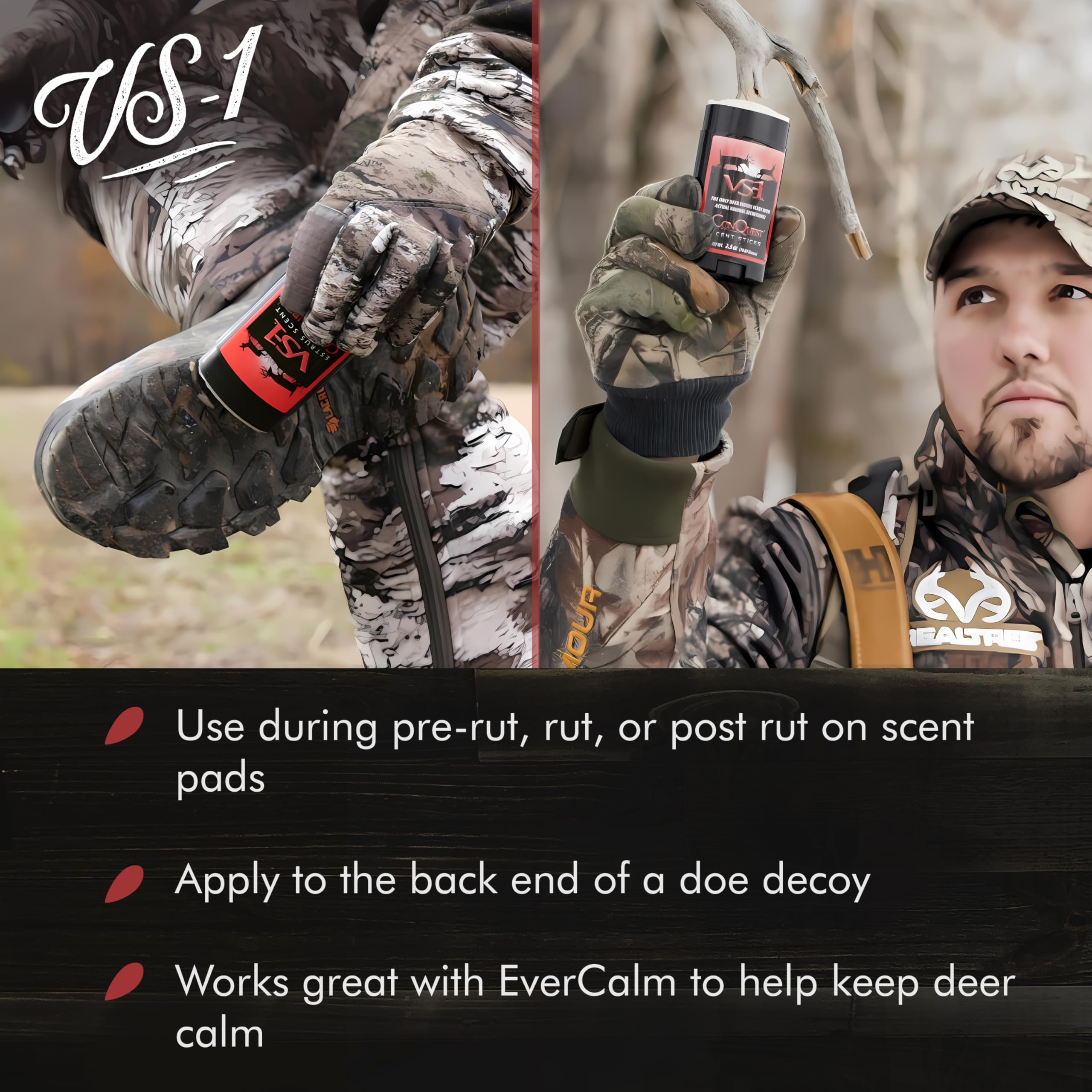 Conquest Scents Vs-1 in a decoy setup demonstrates powerful buck attraction without spills.