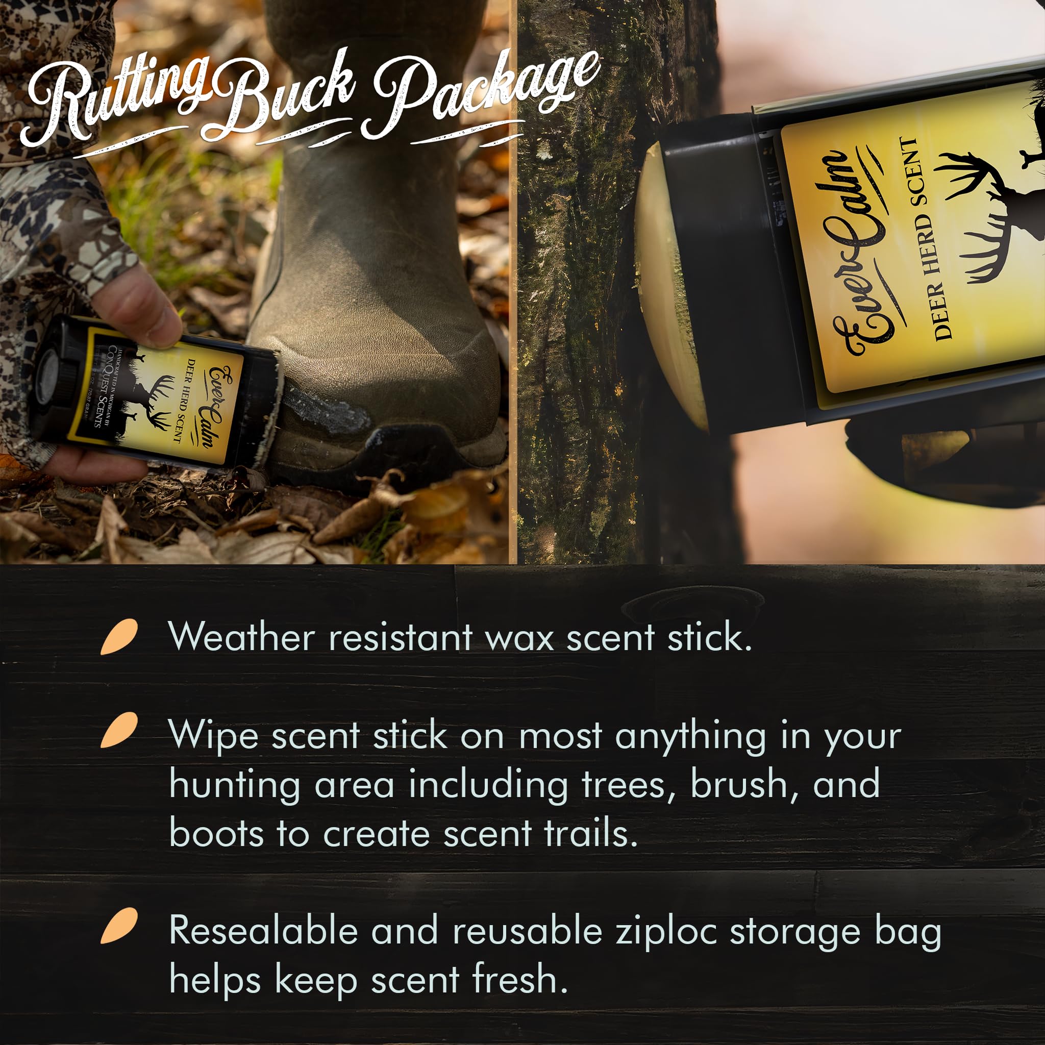 Conquest Scents weatherproof-hunting-stick resists rain and snow