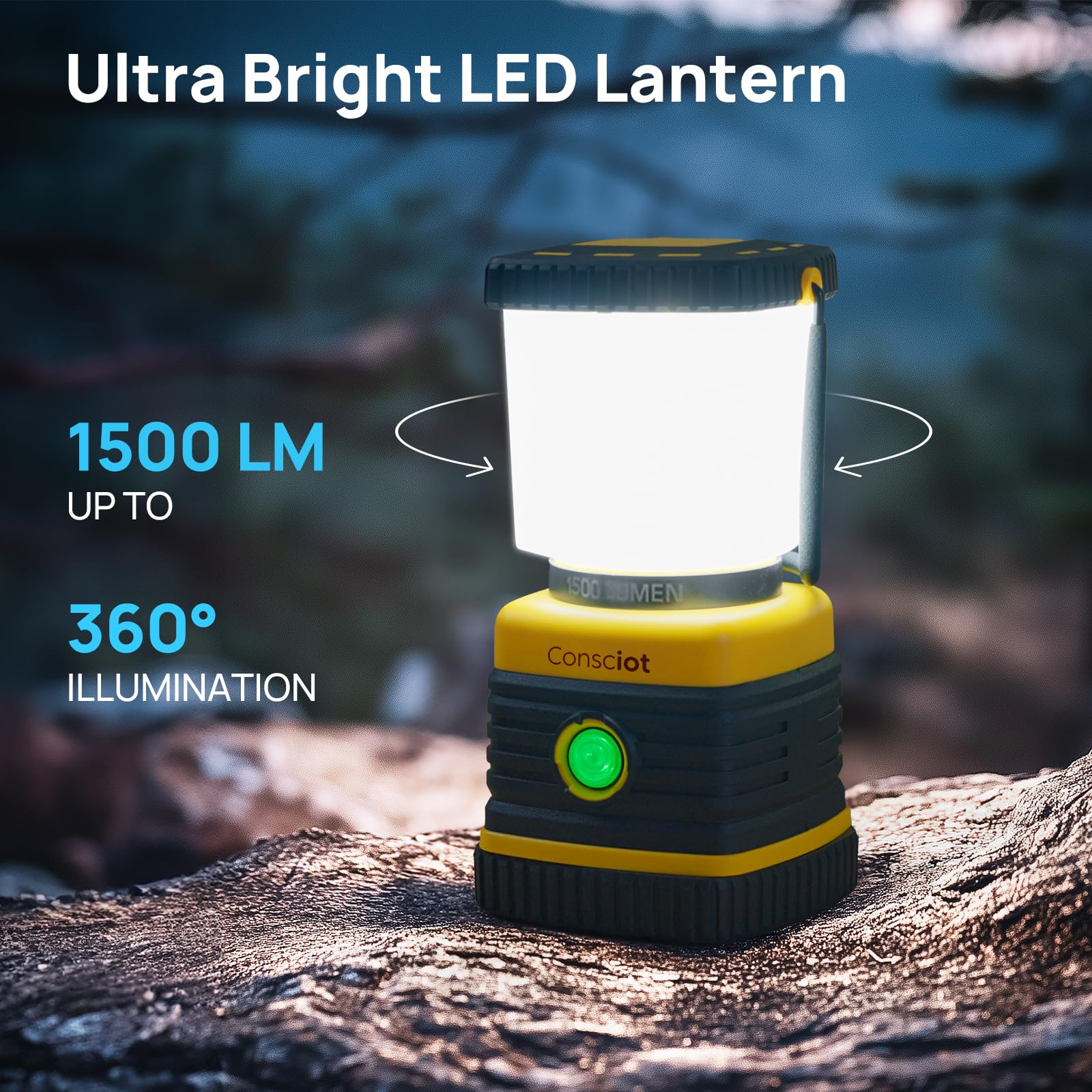 Consciot C02 lantern mode panel displays five light options for versatile ambience.